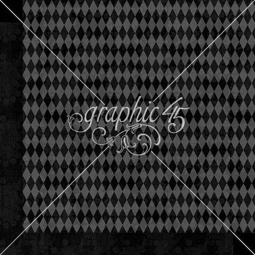 Graphic 45 Curiouser & Curiouser 2×12 Patterns and Solids Pack – SKU 4502939