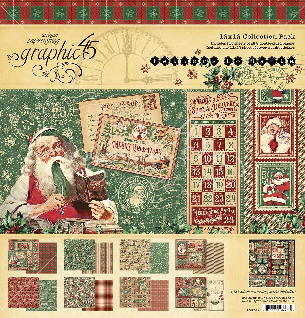 Graphic 45 Letters to Santa 12x12 Collection Pack with Stickers - SKU 4502697 image 0