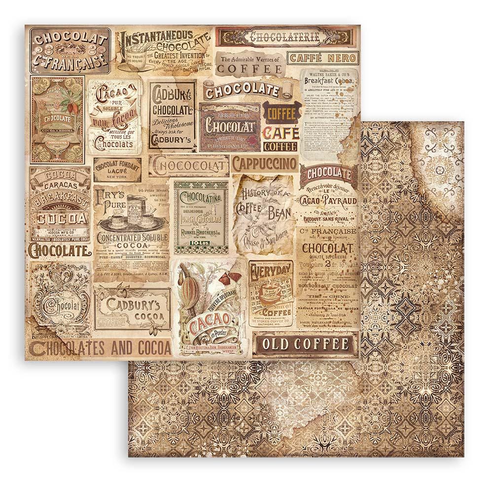 Stamperia Coffee and Chocolate 12x12 Backgrounds Scrapbooking Pad - SKU SBBL145 image 1