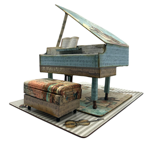 Handcrafted Music Inspired Faux Miniature Decorative Piano Paper Creation image 0