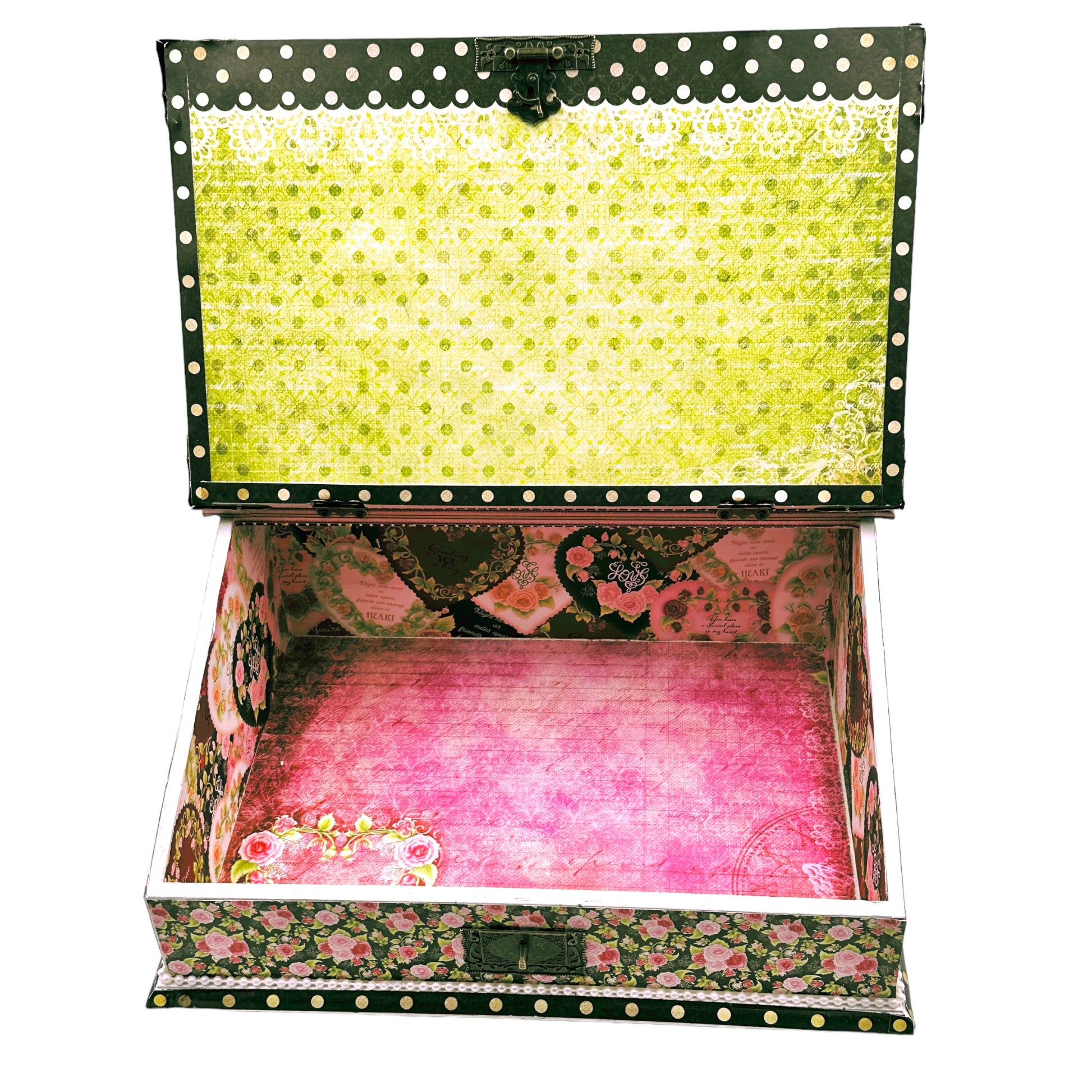 Handcrafted Wooden Rose Inspired Altered Art Memory Box image 4
