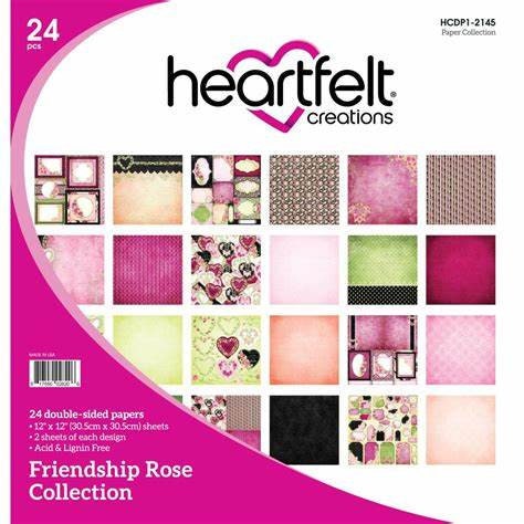 Heartfelt Creations Friendship Rose Collection 12x12 Paper Pad - SKU HCDP1-2145 image 0
