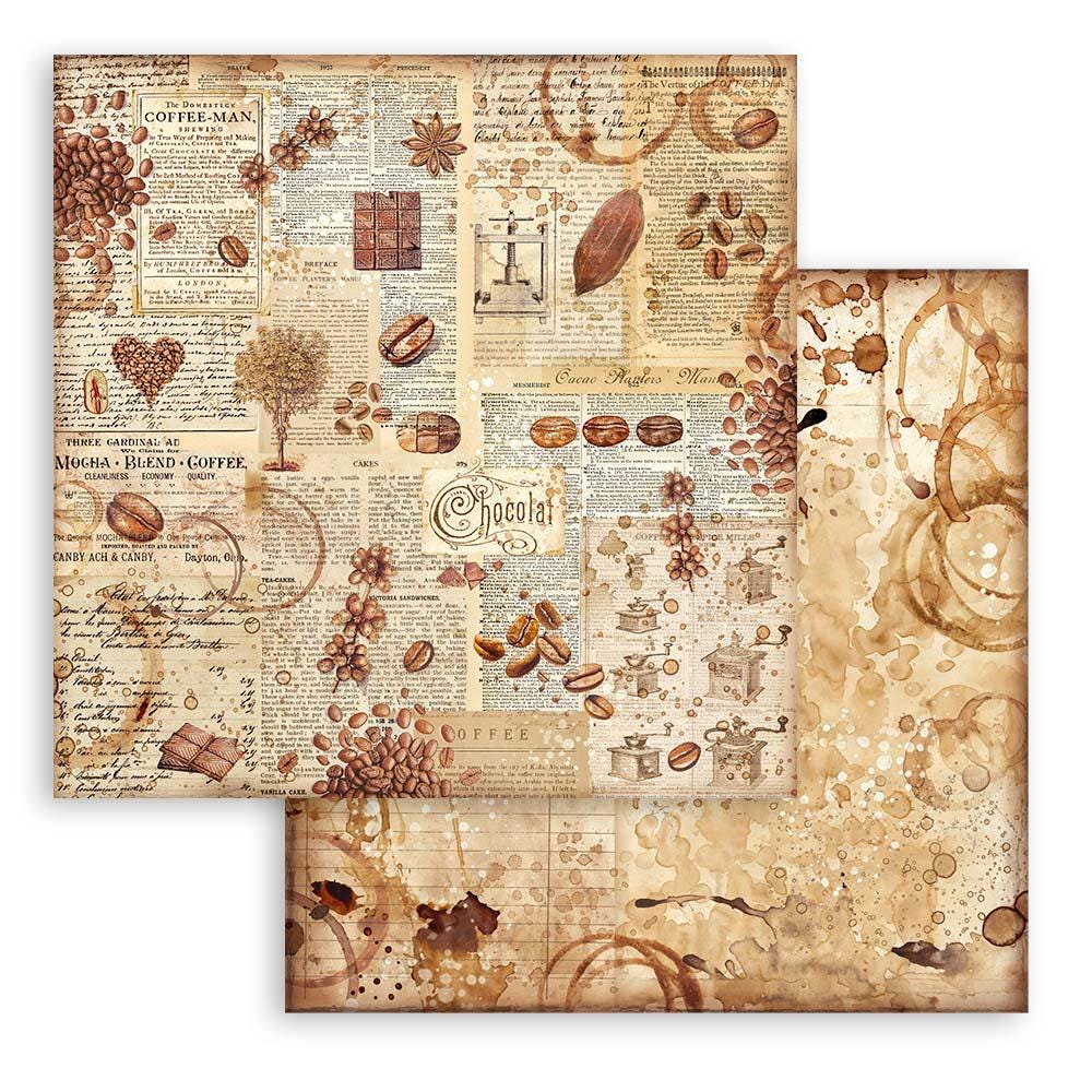 Stamperia Coffee and Chocolate 12x12 Backgrounds Scrapbooking Pad - SKU SBBL145 image 2