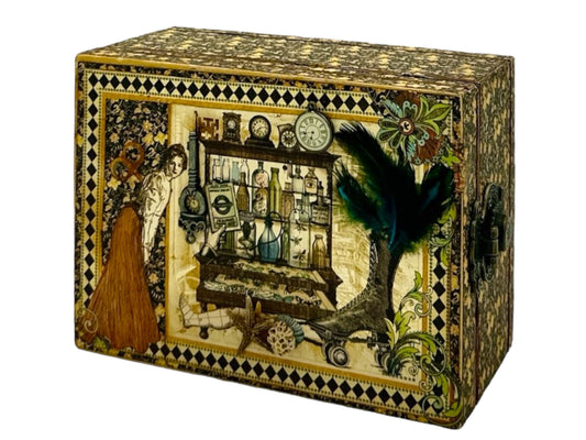 Handcrafted Olde Curiosity Shoppe Treasure Box Altered Paper Creation image 0