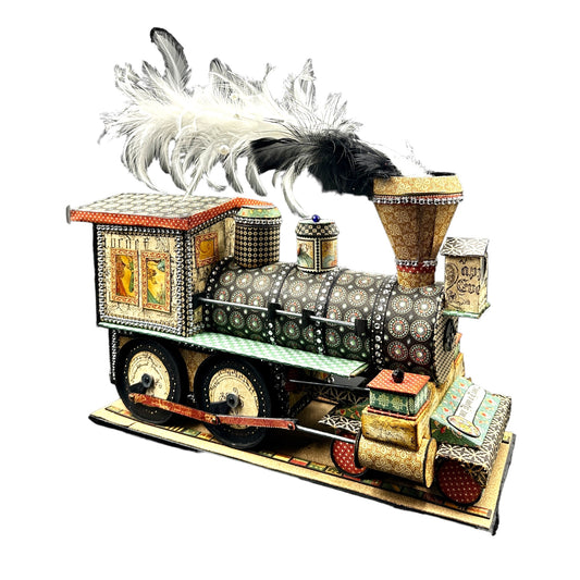 Handcrafted Enchanted Forest Train Engine with Hidden Mini Album image 1