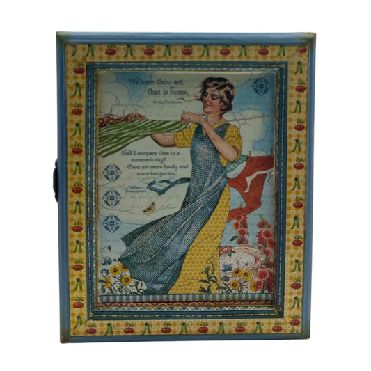 Handcrafted Home Sweet Home Vintage Wooden Key Box Altered Art Paper Creation image 0