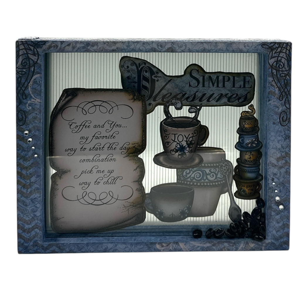 Handcrafted Coffee Talk Tabletop Frame Altered Art Paper Creation - Jo's Dream Crafting