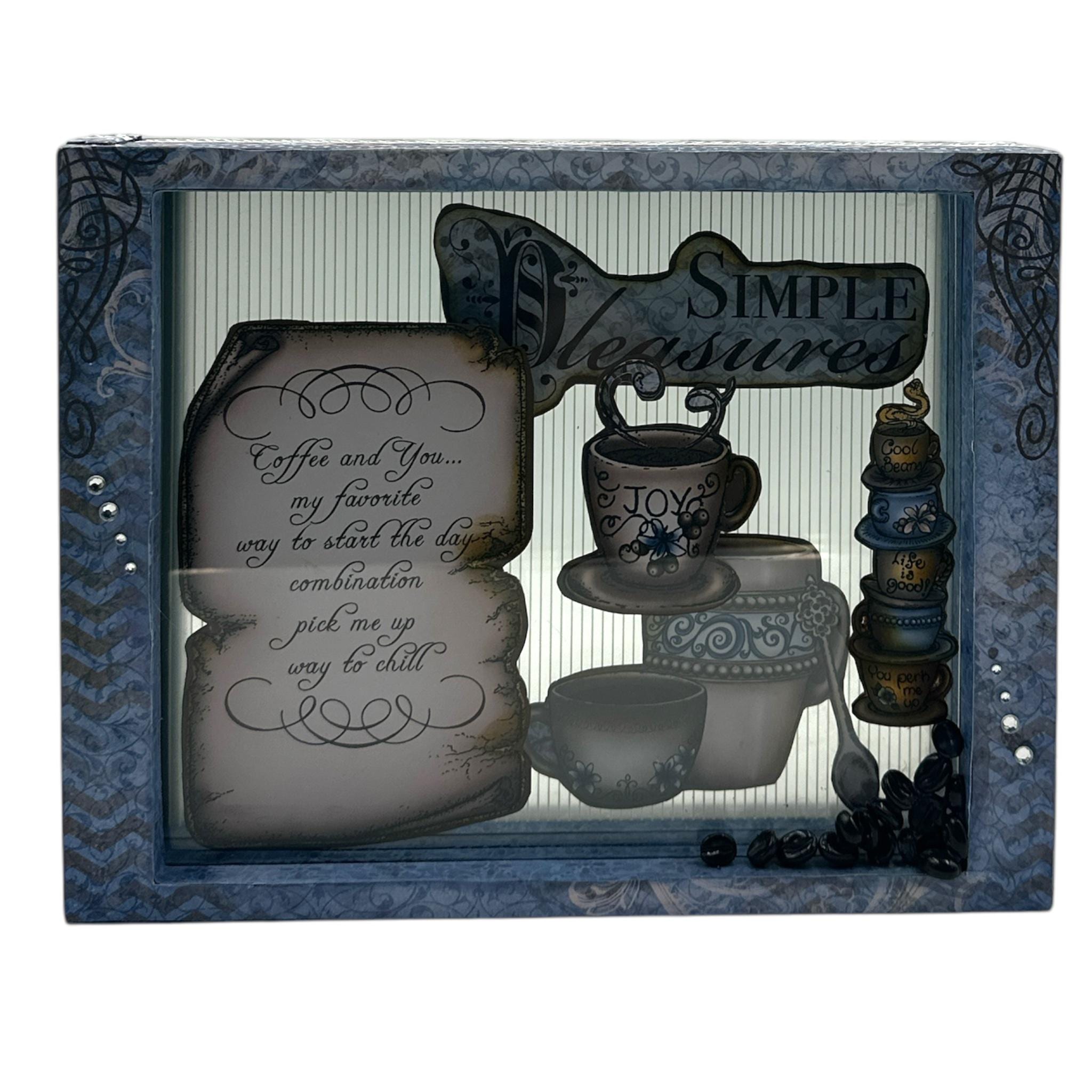 Handcrafted Coffee Talk Tabletop Frame Altered Art Paper Creation - Jo's Dream Crafting