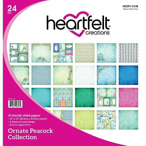 Heartfelt Creations Ornate Peacock Collection 12x12 Paper Pad - SKU HCDP1-2148 image 0