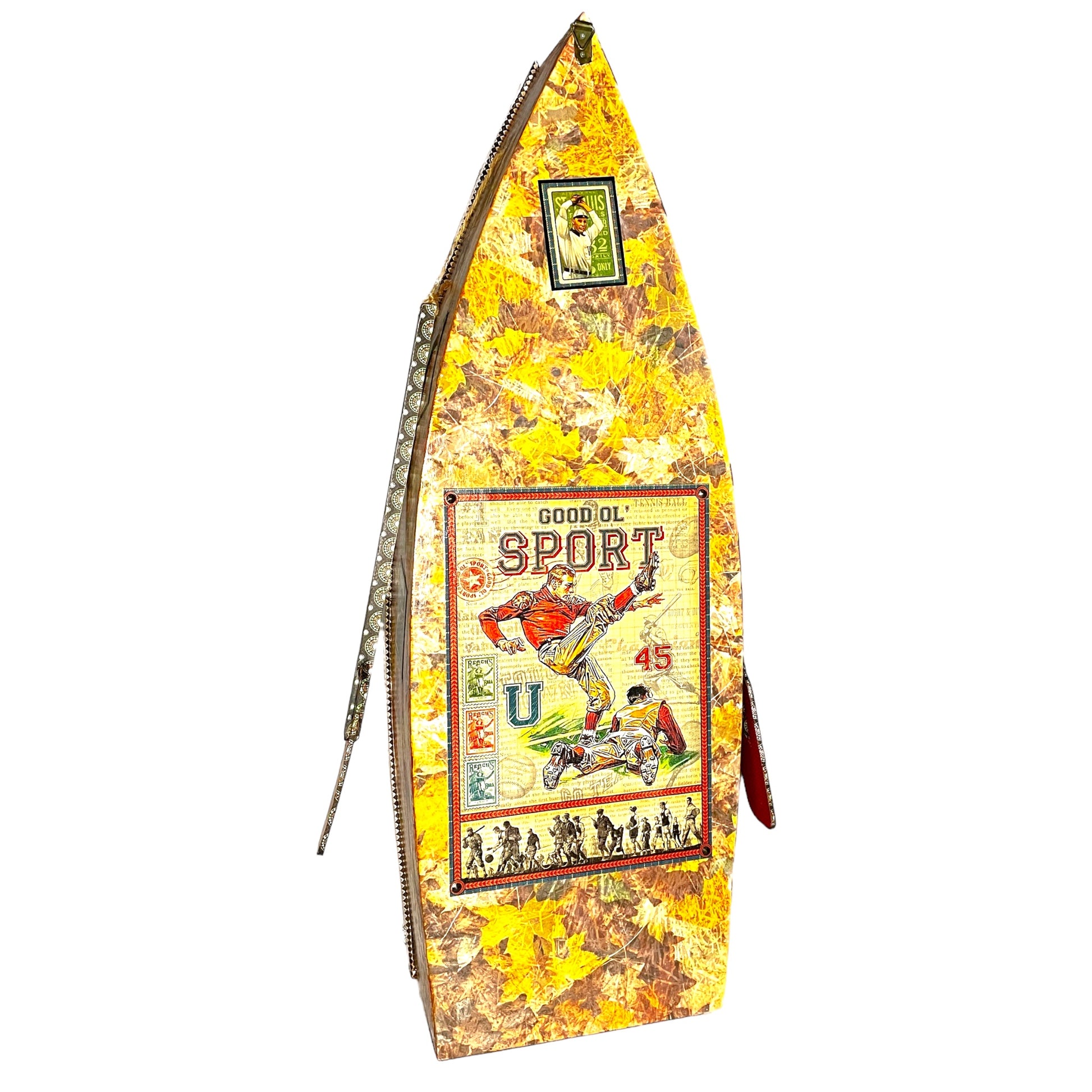 Handcrafted Good Ol Sport Wooden Rowboat Shelf Altered Paper Creation image 3
