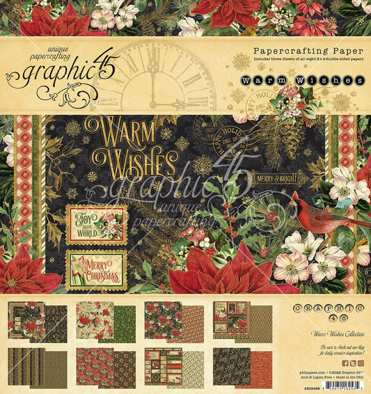 Graphic 45 Warm Wishes 8x8 Paper Pack - SKU 4502488 image 0