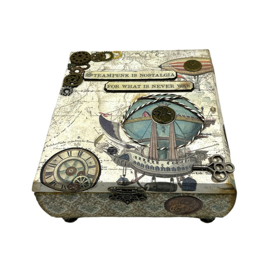 Handcrafted Voyages Fantastiques Altered Art Trinket Box & Mini Album image 0